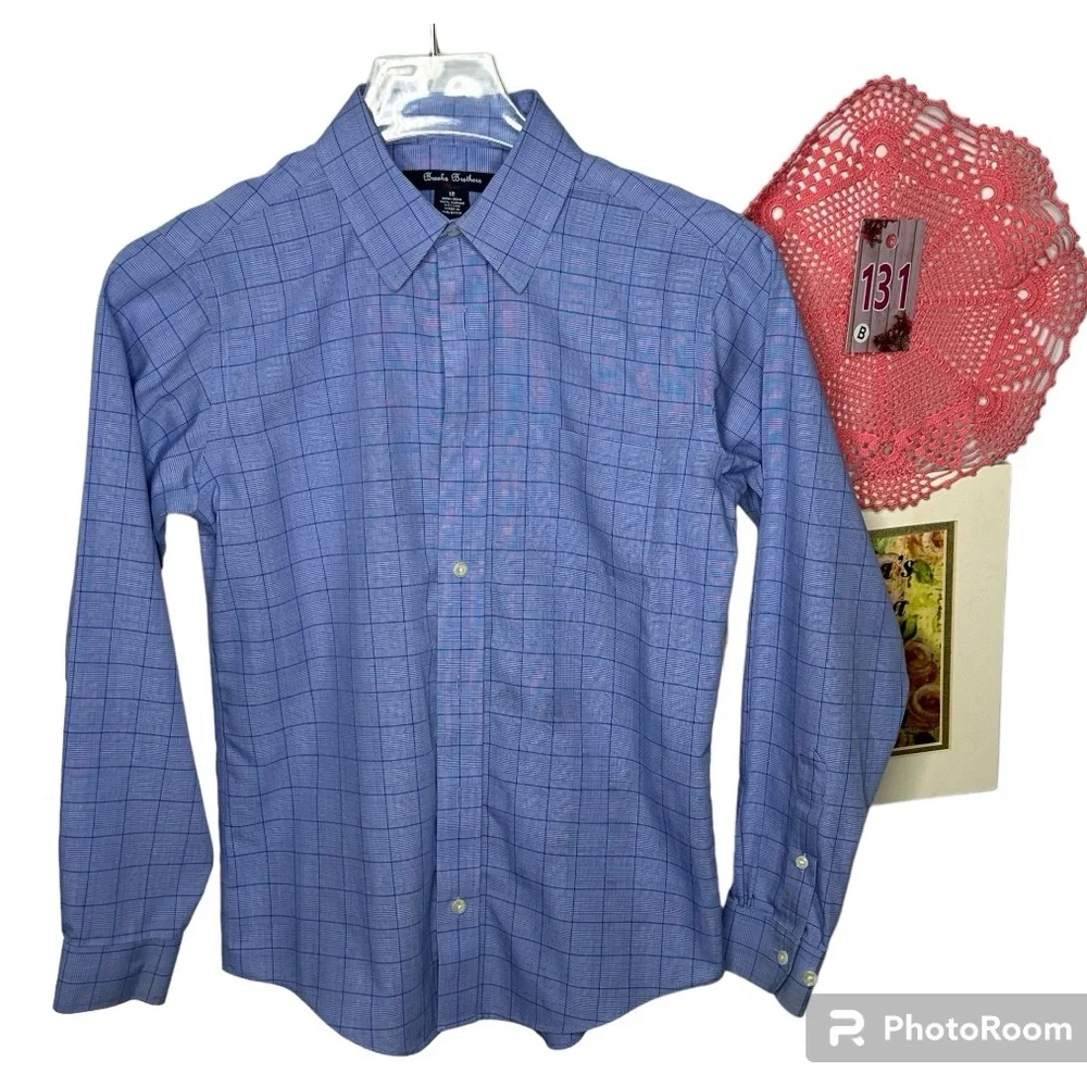 Brooks Brothers Boys NonIron Supima Cotton Broad Plaid Button Down Shirt Size 12 - Picture 2 of 10